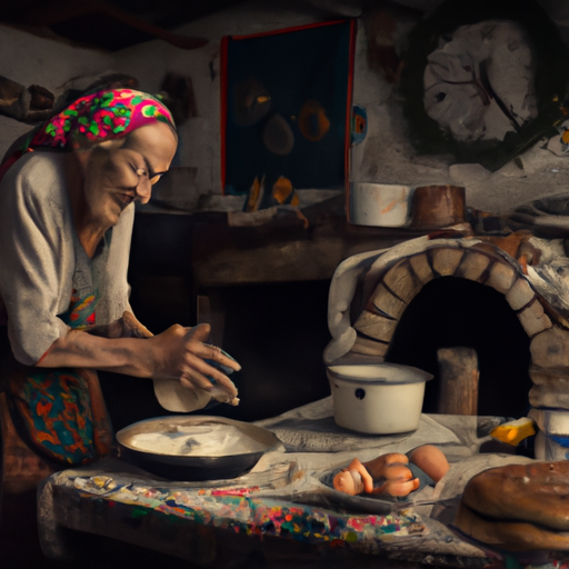 תמונה של סבתא אופה במטבח שלה